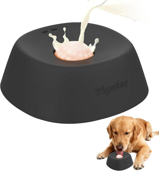 Slow Feeder Dog Bowls for Liquid Treat, 【Enrichment Ball-Roll】 Bone Broth Dog Lick Bowl, 3/4 Cup Yogurt Pup Lick Toy for Large Medium Small Breeds Dietary Supplement/Post-Op Nutrition