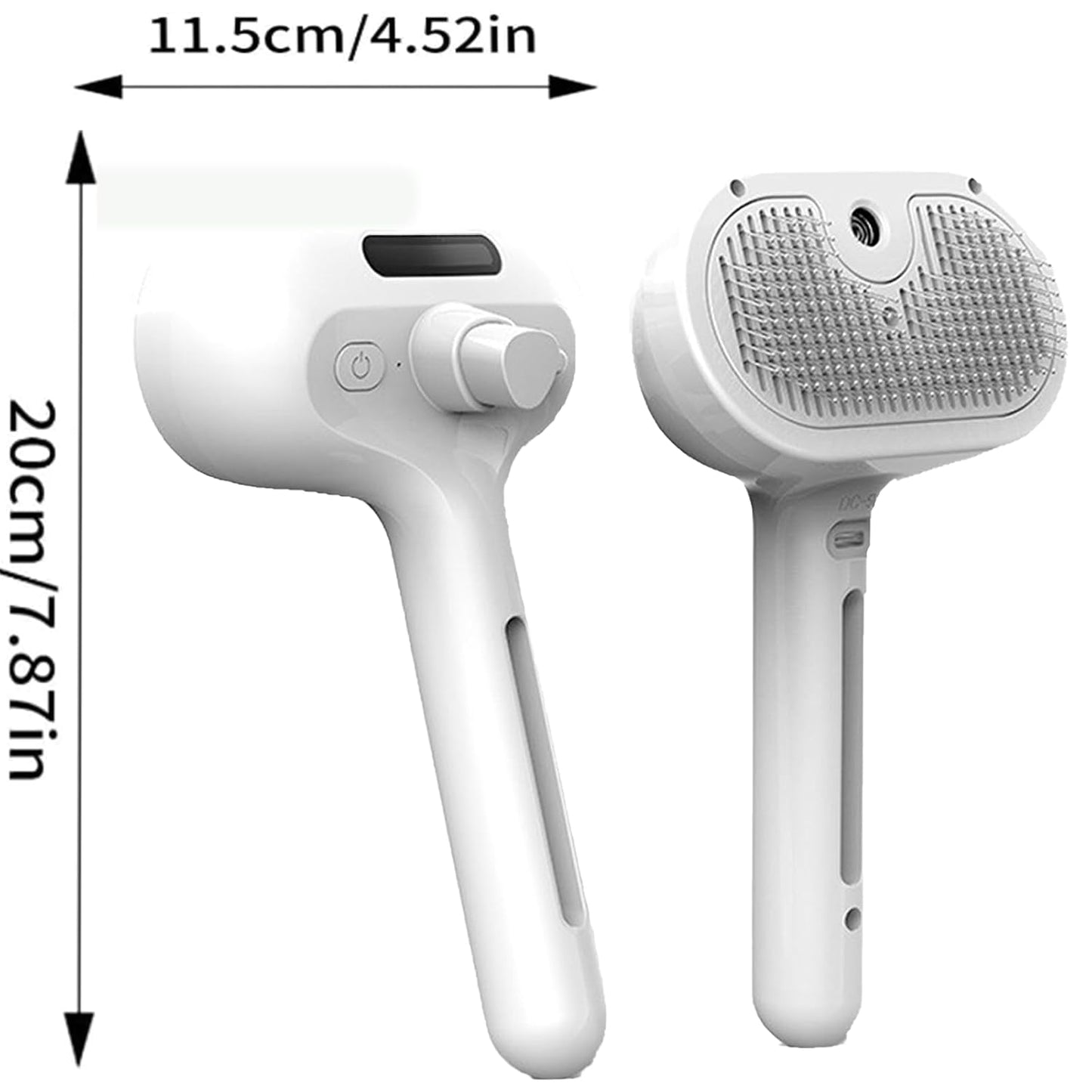 3-In-1 Self-Cleaning Steamy Pet Brush for Dogs & Cats, Fresh Fur Shower Brush That Removes Loose Hair, Reduces Shedding, Grooming Tool for Long & Short Hair, Wet or Dry Use (White)