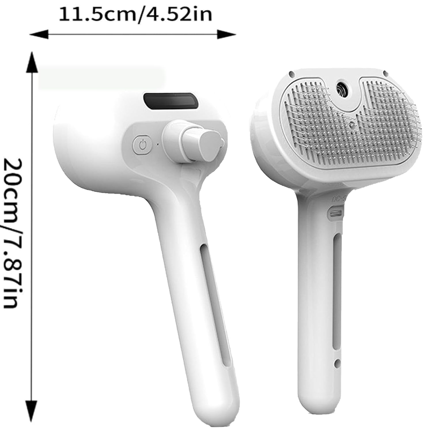 3-In-1 Self-Cleaning Steamy Pet Brush for Dogs & Cats, Fresh Fur Shower Brush That Removes Loose Hair, Reduces Shedding, Grooming Tool for Long & Short Hair, Wet or Dry Use (White)